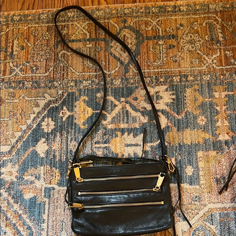 Black Leather Crossbody Bag